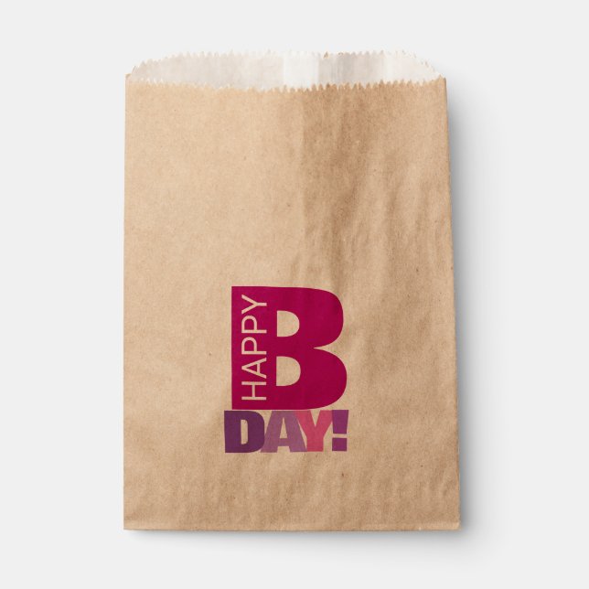 Simple and Fun Happy Bday Favour Bags (Front)
