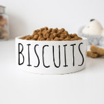 Simple and Funny Biscuits Personalised Dog Bowl<br><div class="desc">Simple and humourous minimalist handwritten typography design personalised with the word "BISCUITS" or any other custom text you desire. Pair it with our "GRAVY" bowl to make a "Biscuits & Gravy" dog bowl set. Click on "Personalise" or "Customise It" to change fonts and colours and add your own text and...</div>