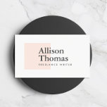 Simple and Minimal Blush/Peach Square Modern Business Card<br><div class="desc">A modern business card design featuring a simple blush/peach square along with your name or business name for a minimalist aesthetic that stays professional and clean. This double-sided card is reversed out on the backside with a white square on peach, and ample room for your contact info. Perfect for creative...</div>