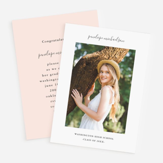 Simple and Minimal Photo Graduation Party Invitation (Creator Uploaded)