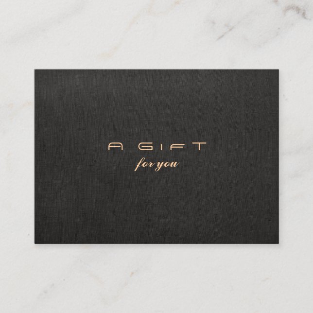 Simple and Modern Black Gift Certificate (Front)