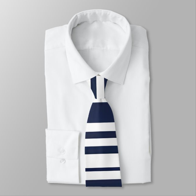 Simple and Modern Blue Striped Tie (Tied)