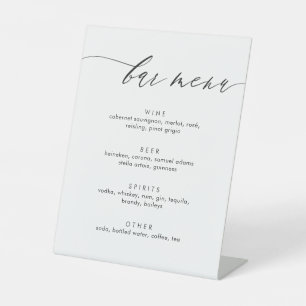 Simple and Modern Calligraphy Bar Menu Pedestal Sign