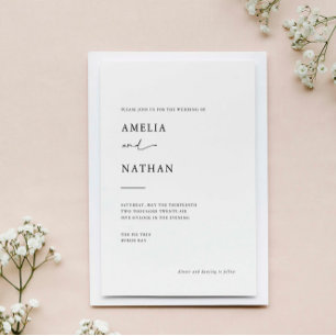 Simple and modern contemporary photo wedding invitation