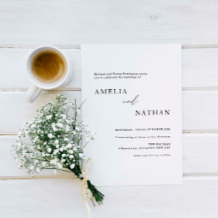 Simple and modern contemporary photo wedding invitation