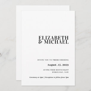 Simple and modern contemporary wedding invitation