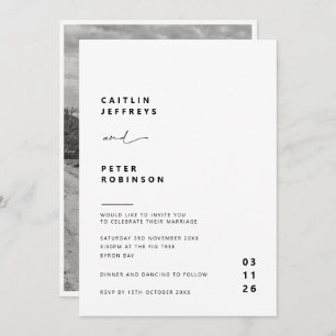 Simple and modern contemporary wedding invitation