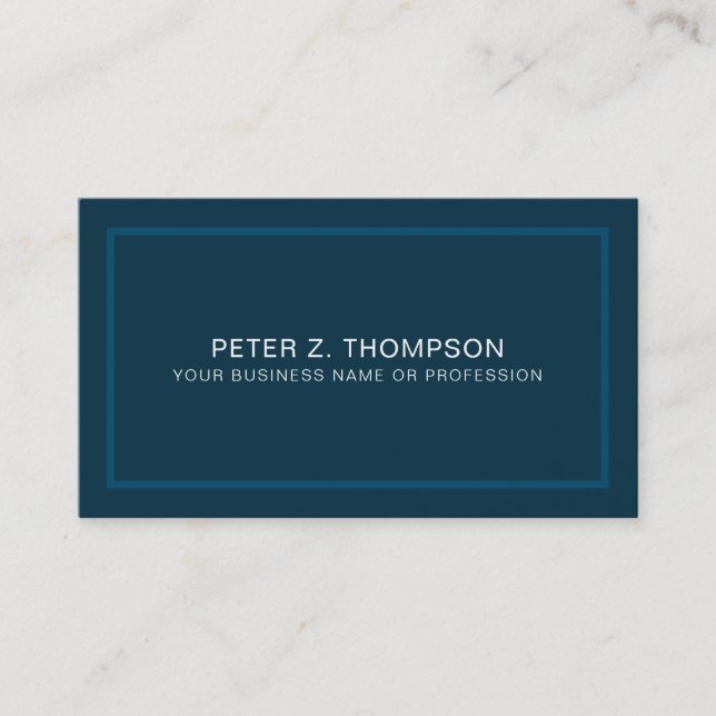 Simple and Modern Dark-Blue Business Card (Front)