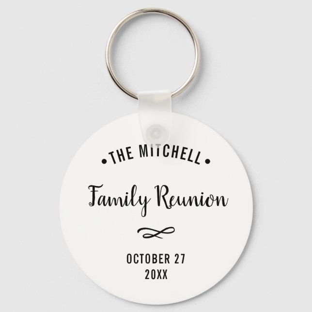 Simple and Modern Family Reunion Keepsake Key Ring (Front)
