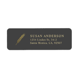 Simple and Modern Gold Wheat Return Address Label