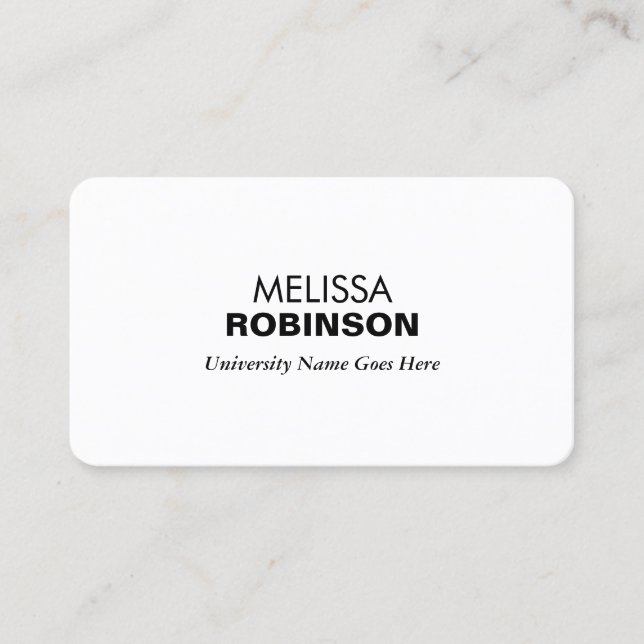 Simple and Modern Graduate Student University Calling Card (Front)