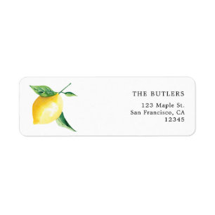 Simple and Modern Lemon Return Address Label