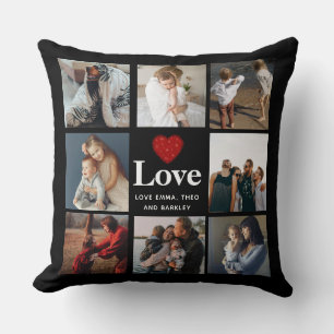 Simple and Modern   Love Photo Collage  Cushion