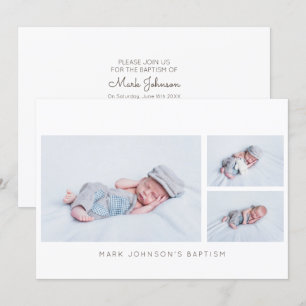 Simple and Modern Photo Baptism Party Invitation