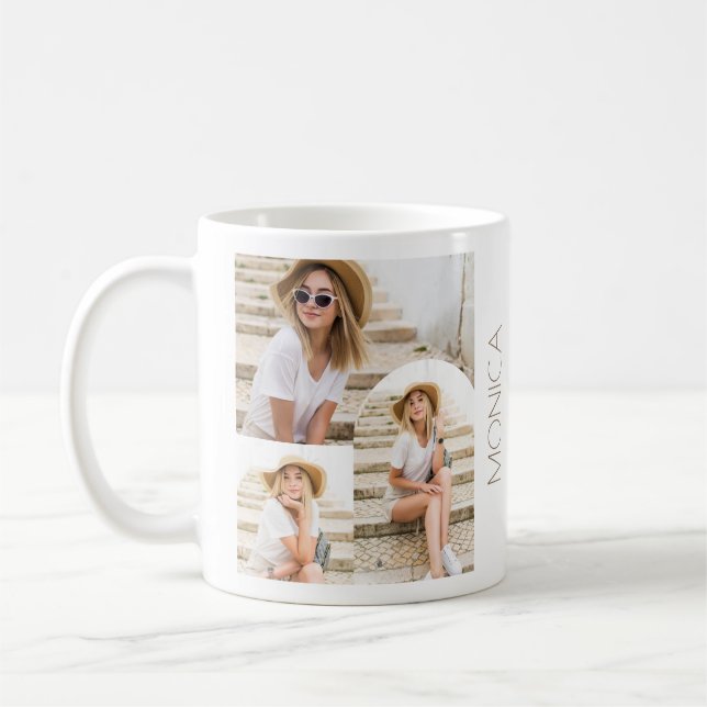 Simple and Modern Photo Collage Coffee Mug (Left)