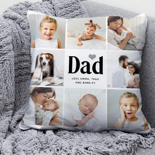Simple and Modern Photo Collage for Dad Cushion