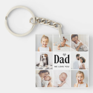 Simple and Modern   Photo Collage for Dad Key Ring