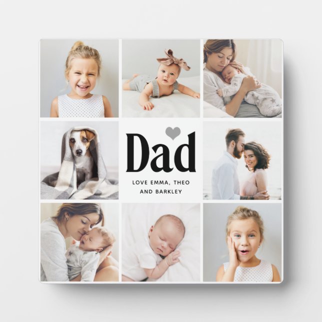 Simple and Modern | Photo Collage for Dad Plaque (Front)