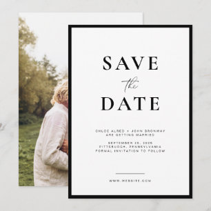 Simple and Modern Save the Date with Photo Invitation