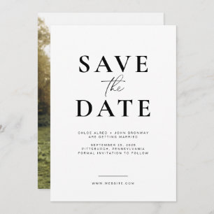 Simple and Modern Save the Date with Photo Invitation