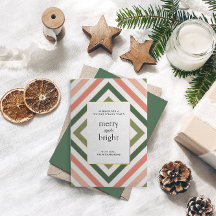 Simple and modern striped Christmas Card