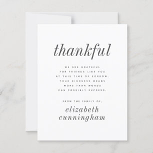 Simple and Modern Typography Memorial Thank You Card