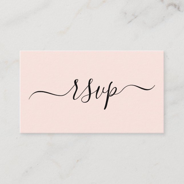 Simple and Modern Wedding RSVP Enclosure Card (Front)