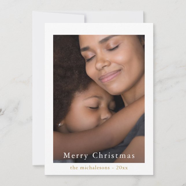 Simple and Pretty Dots Merry Christmas Photo Holiday Card (Front)