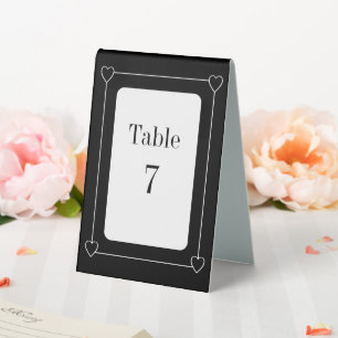 Simple and Romantic Hearts Black and White Wedding