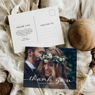 Simple and Stylish Modern Photo Wedding Postcard