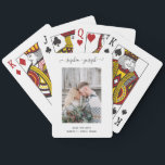 Simple and Stylish | Photo Minimal Save the Date Playing Cards<br><div class="desc">These simple and stylish,  black and white save the date playing cards feature elegant swirly script calligraphy and your favourite personal photo for a modern and minimal look.</div>