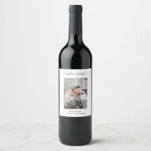 Simple and Stylish   Photo Minimal Save the Date Wine Label