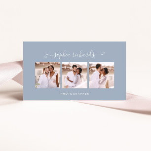 Simple and Stylish   Three Photo Photographer Business Card