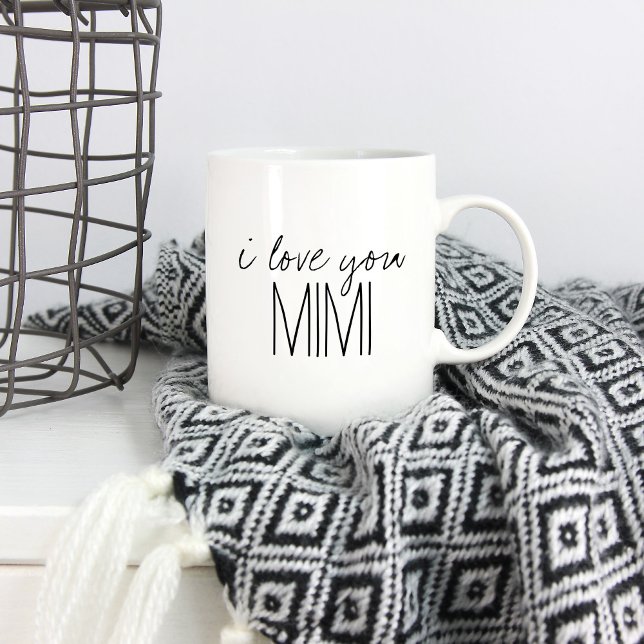 Simple and Sweet Personalised I Love You Mimi Coffee Mug (Creator Uploaded)