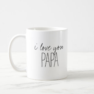 Simple and Sweet Personalised I Love You Papa Coffee Mug