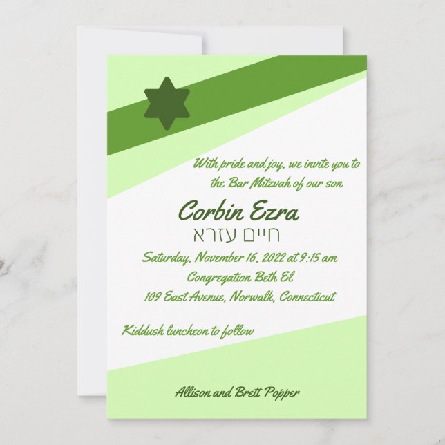 Simple Angles Green Invitation (Front)