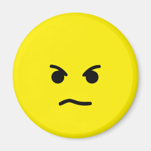 Simple Angry Yellow Face Magnet