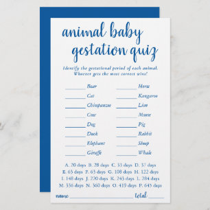 Simple Animal Baby French Blue Gestational Game
