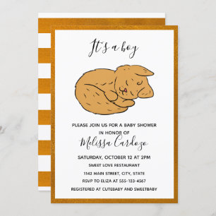 Simple Animal Cartoon Baby Shower Invitation