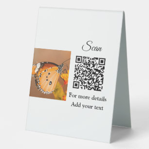 Simple animal name details QR code add text photo