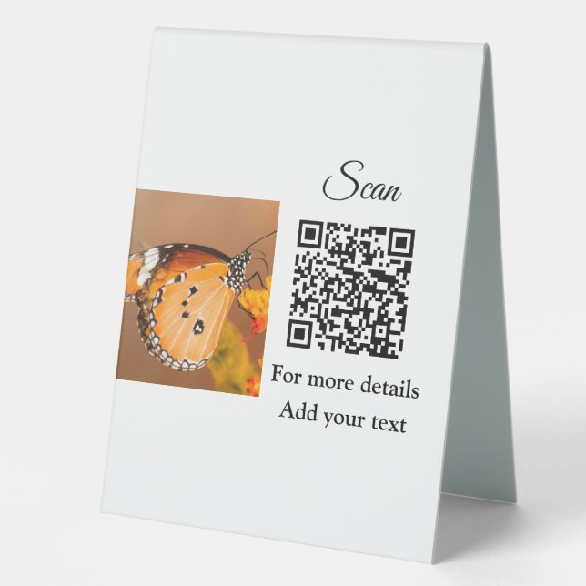 Simple animal name details QR code add text photo (Front)