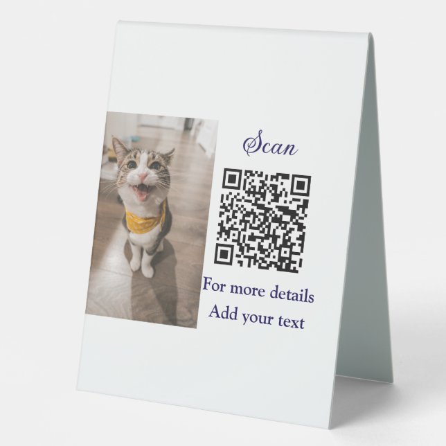 Simple animal name details QR code add text photo  (Front)
