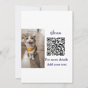 Simple animal name details QR code add text photo  Invitation