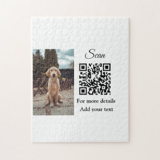Simple animal name details QR code add text photo  Jigsaw Puzzle