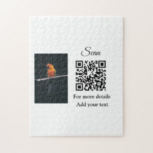 Simple animal name details QR code add text photo  Jigsaw Puzzle