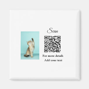Simple animal name details QR code add text photo Magnet