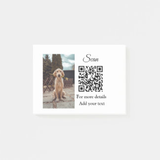 Simple animal name details QR code add text photo  Post-it Notes