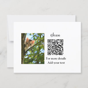 Simple animal name details QR code add text photo Postcard