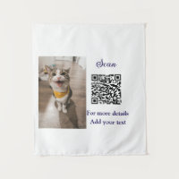 Simple animal name details QR code add text photo 