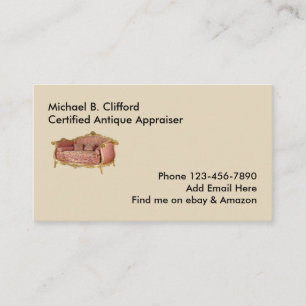 Simple Antiques Appraiser Business Card